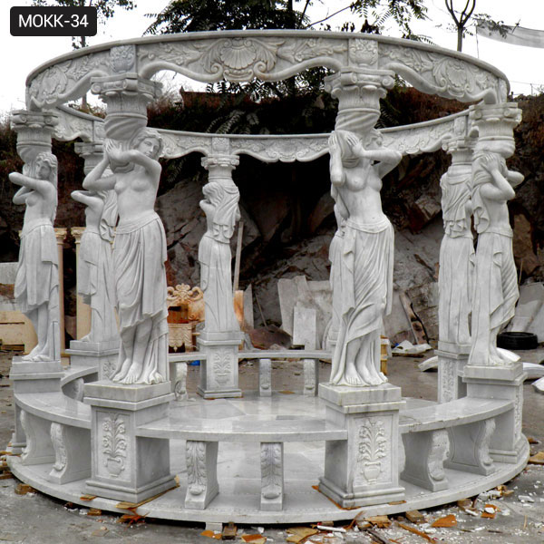 12×12 hardtop gazebo Large Outdoor White Marble Column Gazebo ...